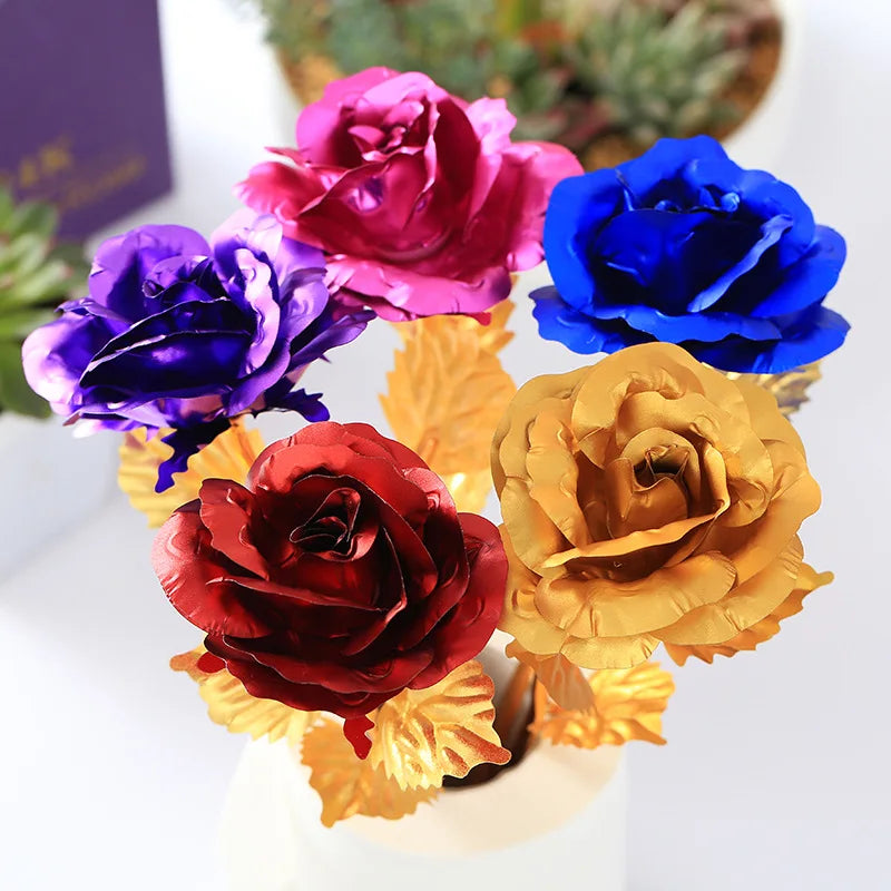 Rosa 24k Azul + Caixa